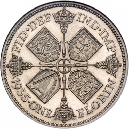 Florin Reverse Image minted in UNITED KINGDOM in 1935 (1910-36  -  George V)  - The Coin Database