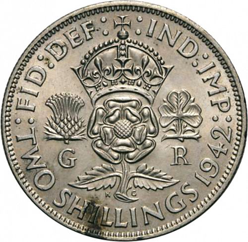 Florin Reverse Image minted in UNITED KINGDOM in 1942 (1937-52 - George VI)  - The Coin Database