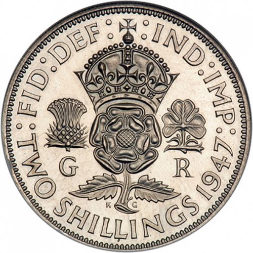 Florin Reverse Image minted in UNITED KINGDOM in 1947 (1937-52 - George VI)  - The Coin Database
