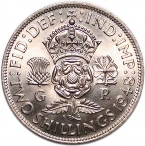 Florin Reverse Image minted in UNITED KINGDOM in 1948 (1937-52 - George VI)  - The Coin Database