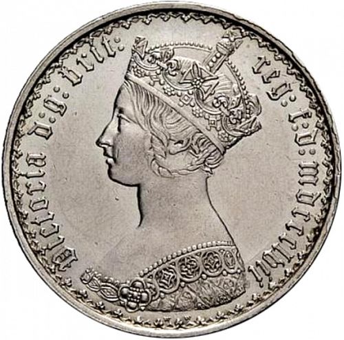 Florin Obverse Image minted in UNITED KINGDOM in 1853 (1837-01  -  Victoria)  - The Coin Database