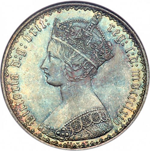 Florin Obverse Image minted in UNITED KINGDOM in 1864 (1837-01  -  Victoria)  - The Coin Database