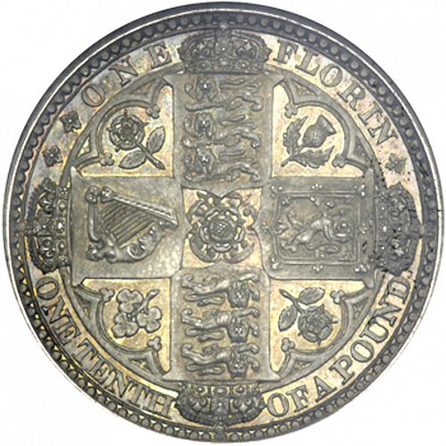 Florin Reverse Image minted in UNITED KINGDOM in 1848 (1837-01  -  Victoria)  - The Coin Database