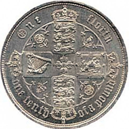 Florin Reverse Image minted in UNITED KINGDOM in 1852 (1837-01  -  Victoria)  - The Coin Database