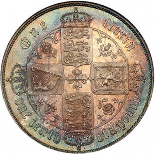 Florin Reverse Image minted in UNITED KINGDOM in 1864 (1837-01  -  Victoria)  - The Coin Database