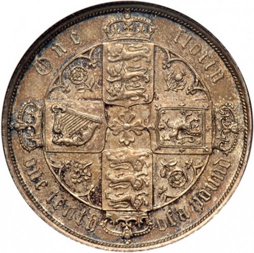 Florin Reverse Image minted in UNITED KINGDOM in 1887 (1837-01  -  Victoria)  - The Coin Database