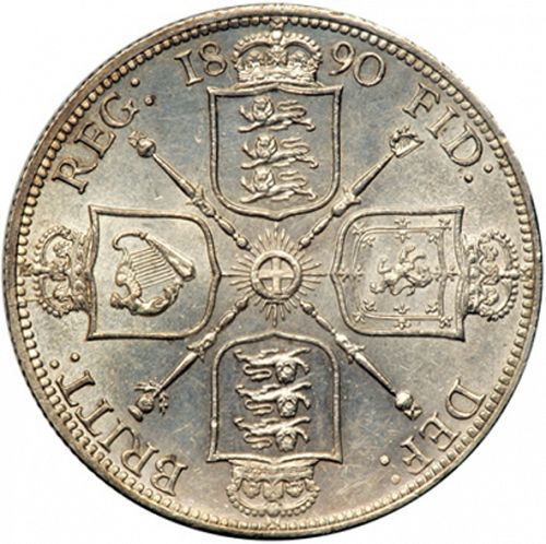 Florin Reverse Image minted in UNITED KINGDOM in 1890 (1837-01  -  Victoria)  - The Coin Database
