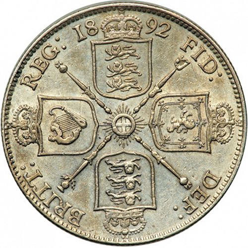 Florin Reverse Image minted in UNITED KINGDOM in 1892 (1837-01  -  Victoria)  - The Coin Database