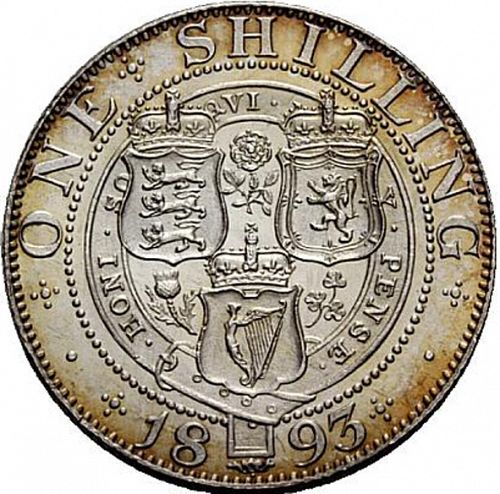 Florin Reverse Image minted in UNITED KINGDOM in 1893 (1837-01  -  Victoria)  - The Coin Database