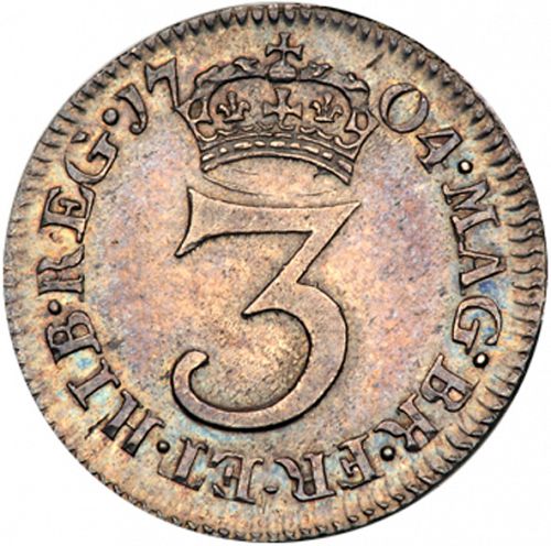 Threepence Reverse Image minted in UNITED KINGDOM in 1704 (1701-14 - Anne)  - The Coin Database