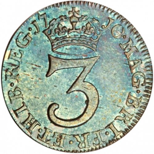 Threepence Reverse Image minted in UNITED KINGDOM in 1710 (1701-14 - Anne)  - The Coin Database