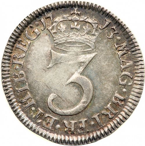 Threepence Reverse Image minted in UNITED KINGDOM in 1713 (1701-14 - Anne)  - The Coin Database