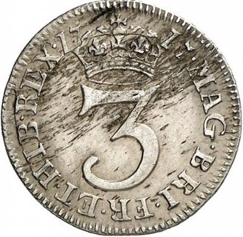 Threepence Reverse Image minted in UNITED KINGDOM in 1717 (1714-27 - George I)  - The Coin Database