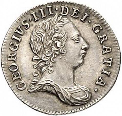 Threepence Obverse Image minted in UNITED KINGDOM in 1766 (1760-20 - George III)  - The Coin Database