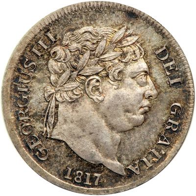 Threepence Obverse Image minted in UNITED KINGDOM in 1817 (1760-20 - George III - New coinage)  - The Coin Database