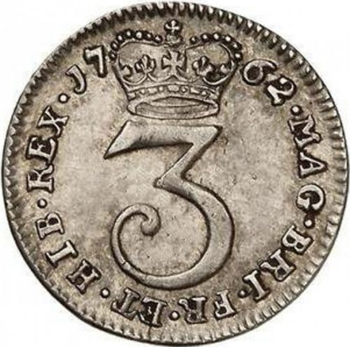 Threepence Reverse Image minted in UNITED KINGDOM in 1762 (1760-20 - George III)  - The Coin Database