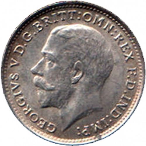 Threepence Obverse Image minted in UNITED KINGDOM in 1920 (1910-36  -  George V)  - The Coin Database