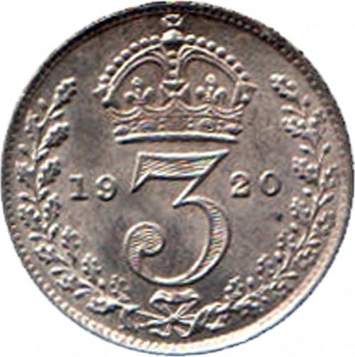 Threepence Reverse Image minted in UNITED KINGDOM in 1920 (1910-36  -  George V)  - The Coin Database
