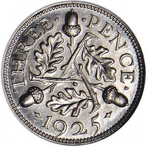 Threepence Reverse Image minted in UNITED KINGDOM in 1925 (1910-36  -  George V)  - The Coin Database