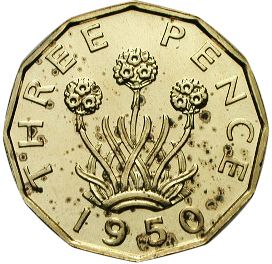 Threepence Reverse Image minted in UNITED KINGDOM in 1950 (1937-52 - George VI)  - The Coin Database