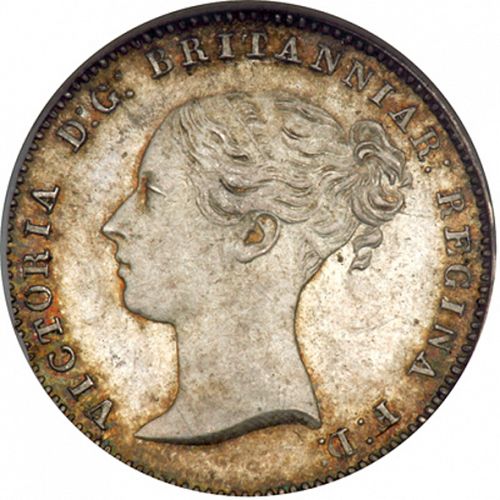 Threepence Obverse Image minted in UNITED KINGDOM in 1849 (1837-01  -  Victoria)  - The Coin Database