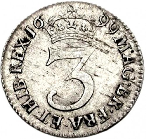 Threepence Reverse Image minted in UNITED KINGDOM in 1699 (1694-01 - William III)  - The Coin Database
