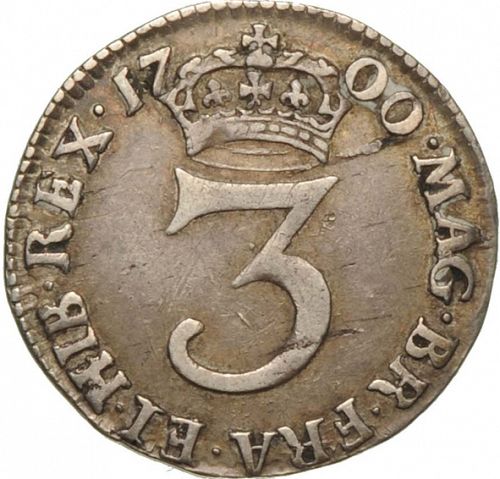 Threepence Reverse Image minted in UNITED KINGDOM in 1700 (1694-01 - William III)  - The Coin Database