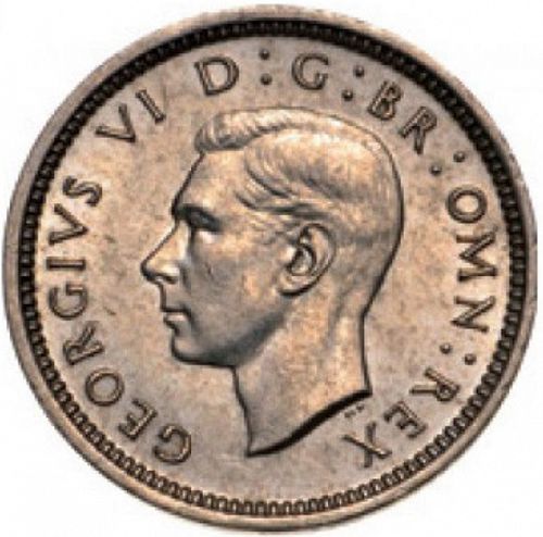 Threepence Obverse Image minted in UNITED KINGDOM in 1940 (1937-52 - George VI)  - The Coin Database