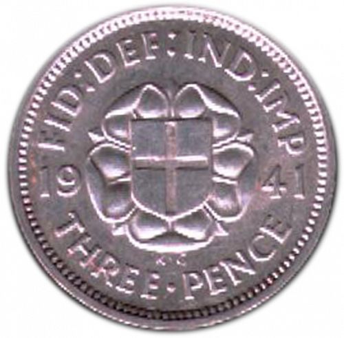 Threepence Reverse Image minted in UNITED KINGDOM in 1941 (1937-52 - George VI)  - The Coin Database