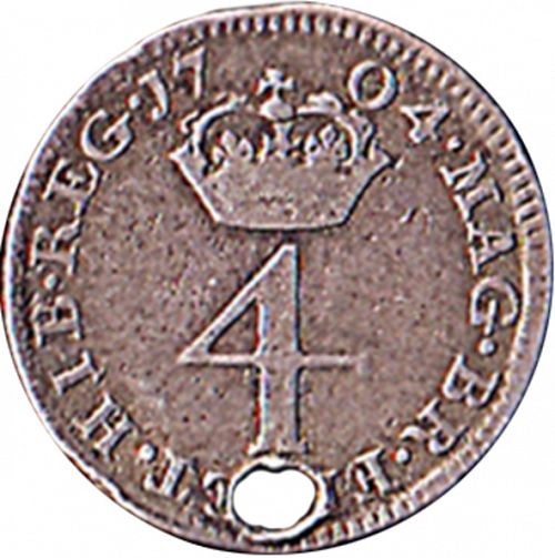 Fourpence Reverse Image minted in UNITED KINGDOM in 1704 (1701-14 - Anne)  - The Coin Database