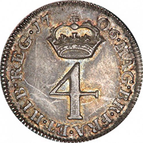 Fourpence Reverse Image minted in UNITED KINGDOM in 1706 (1701-14 - Anne)  - The Coin Database