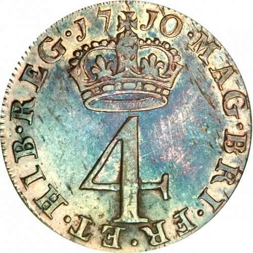 Fourpence Reverse Image minted in UNITED KINGDOM in 1710 (1701-14 - Anne)  - The Coin Database