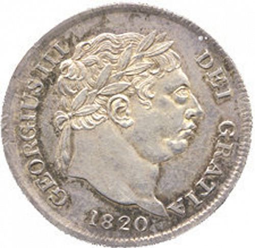 Fourpence Obverse Image minted in UNITED KINGDOM in 1820 (1760-20 - George III - New coinage)  - The Coin Database