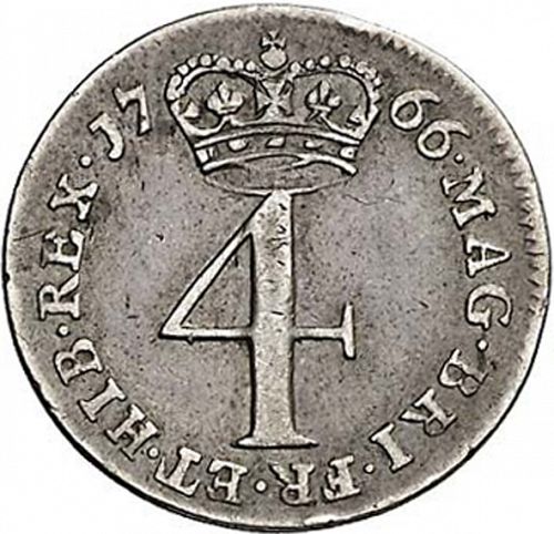 Fourpence Reverse Image minted in UNITED KINGDOM in 1766 (1760-20 - George III)  - The Coin Database