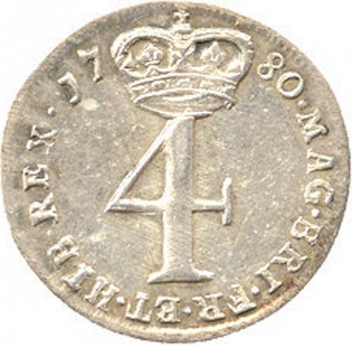 Fourpence Reverse Image minted in UNITED KINGDOM in 1780 (1760-20 - George III)  - The Coin Database