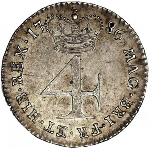 Fourpence Reverse Image minted in UNITED KINGDOM in 1786 (1760-20 - George III)  - The Coin Database