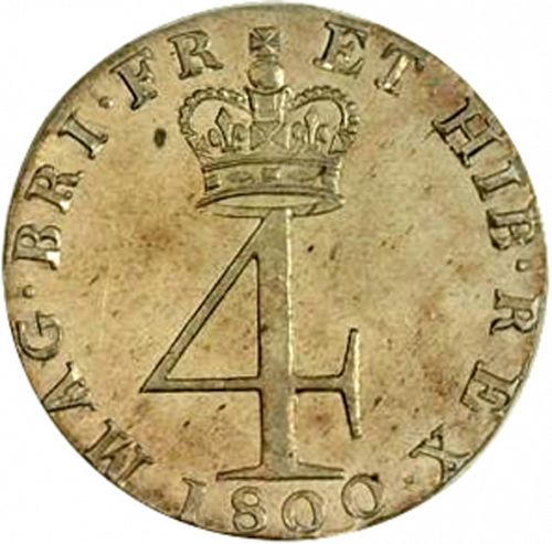Fourpence Reverse Image minted in UNITED KINGDOM in 1800 (1760-20 - George III)  - The Coin Database
