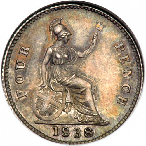 Groat Reverse Image minted in UNITED KINGDOM in 1838 (1837-01  -  Victoria)  - The Coin Database