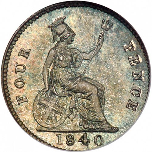 Groat Reverse Image minted in UNITED KINGDOM in 1840 (1837-01  -  Victoria)  - The Coin Database