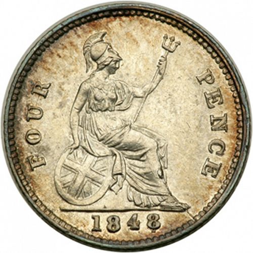 Groat Reverse Image minted in UNITED KINGDOM in 1848 (1837-01  -  Victoria)  - The Coin Database
