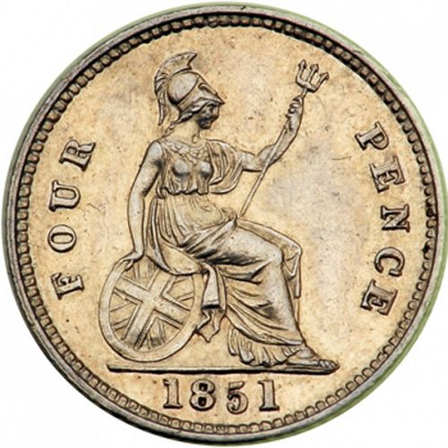 Groat Reverse Image minted in UNITED KINGDOM in 1851 (1837-01  -  Victoria)  - The Coin Database