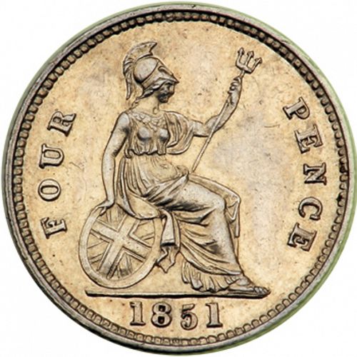 Groat Reverse Image minted in UNITED KINGDOM in 1851 (1837-01  -  Victoria)  - The Coin Database
