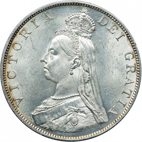 Double Florin Obverse Image minted in UNITED KINGDOM in 1887 (1837-01  -  Victoria)  - The Coin Database