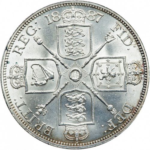 Double Florin Reverse Image minted in UNITED KINGDOM in 1887 (1837-01  -  Victoria)  - The Coin Database
