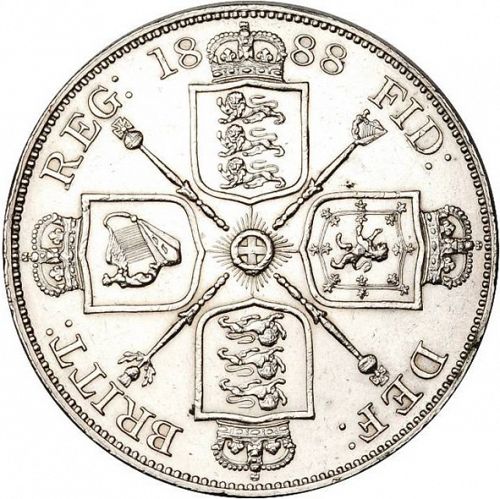 Double Florin Reverse Image minted in UNITED KINGDOM in 1888 (1837-01  -  Victoria)  - The Coin Database