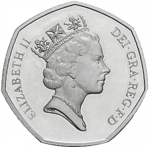 50p Obverse Image minted in UNITED KINGDOM in 1992/93 (1971-up  -  Elizabeth II - Decimal Coinage)  - The Coin Database
