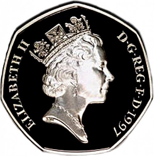 50p Obverse Image minted in UNITED KINGDOM in 1997 (1971-up  -  Elizabeth II - Decimal Coinage)  - The Coin Database