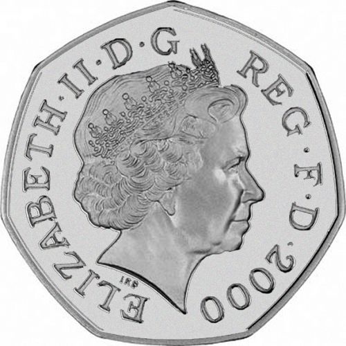 50p Obverse Image minted in UNITED KINGDOM in 2000 (1971-up  -  Elizabeth II - Decimal Coinage)  - The Coin Database
