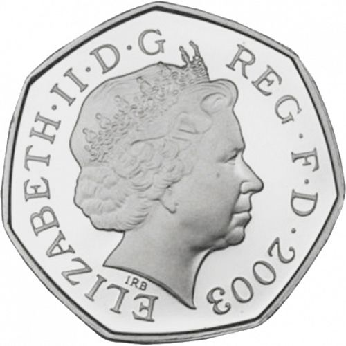 50p Obverse Image minted in UNITED KINGDOM in 2003 (1971-up  -  Elizabeth II - Decimal Coinage)  - The Coin Database