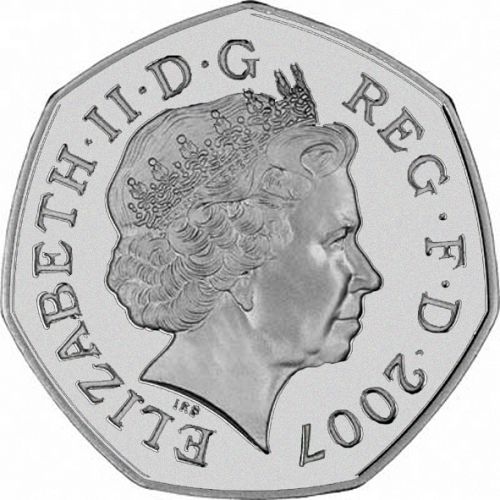 50p Obverse Image minted in UNITED KINGDOM in 2007 (1971-up  -  Elizabeth II - Decimal Coinage)  - The Coin Database